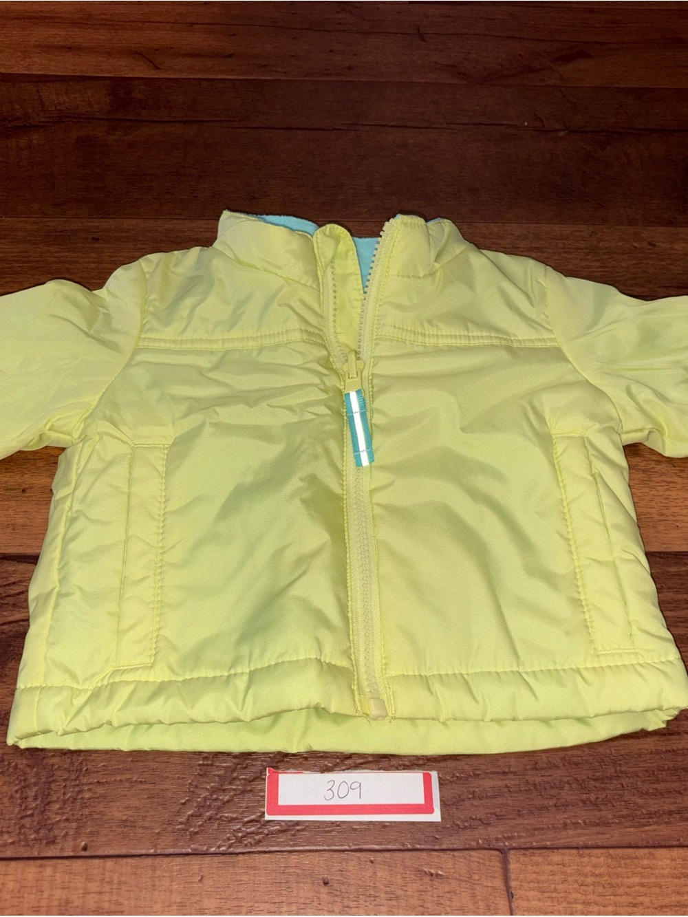 NWOT Cat & Jack Baby Fleece Lined Lightweight Jacket Yellow Mint Blue 12M